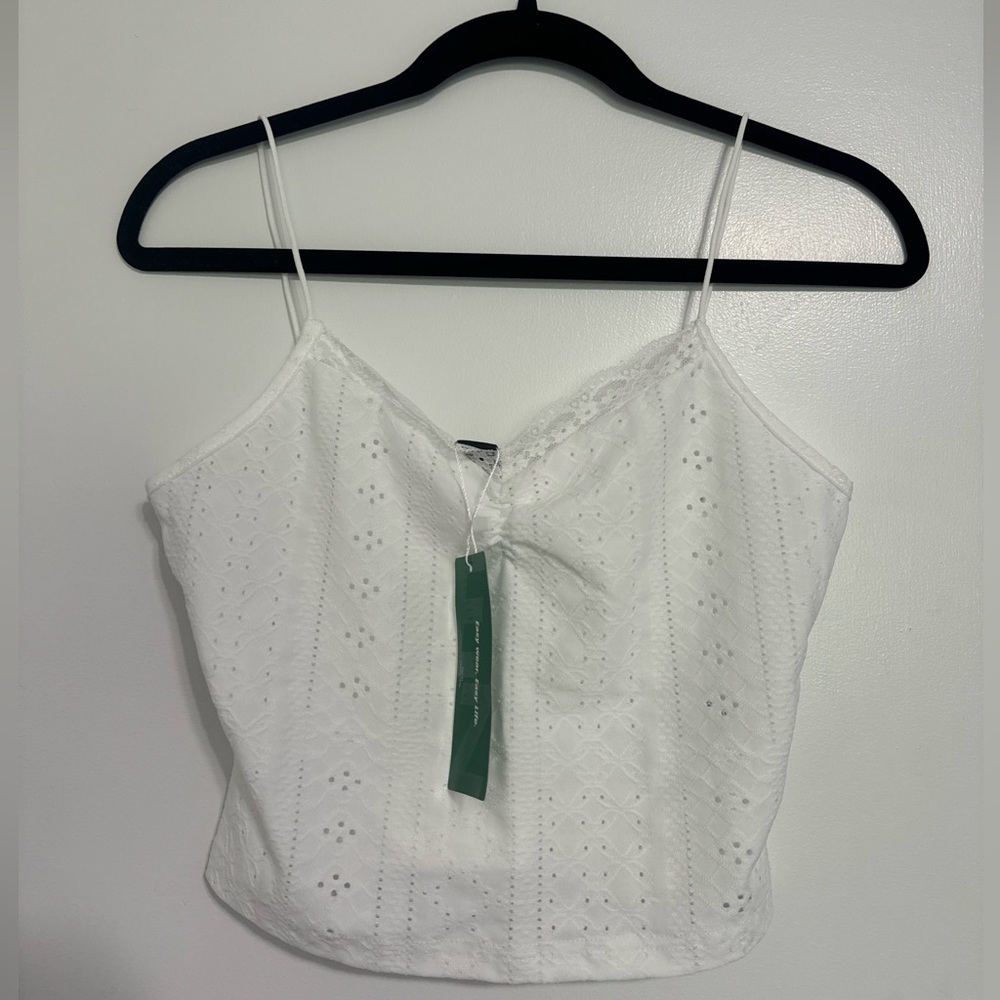 SHEIN White Camisole Top with Elegant Design